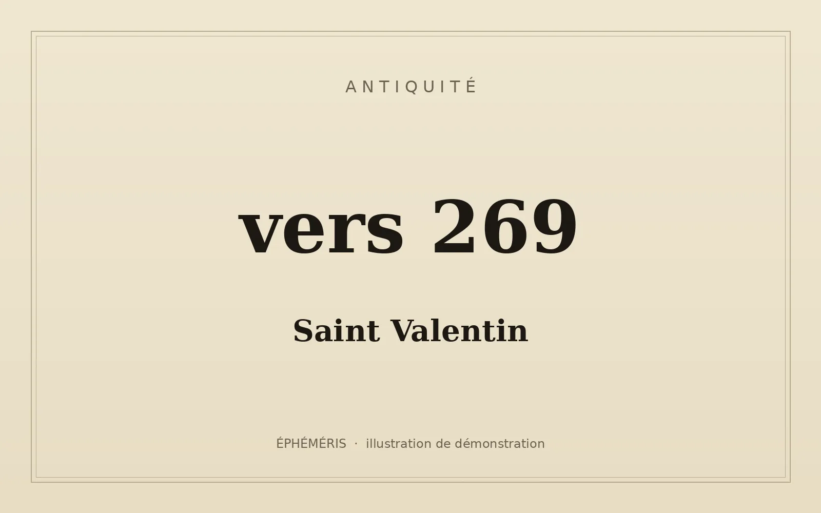 Composition typographique evoquant la memoire de saint Valentin.
