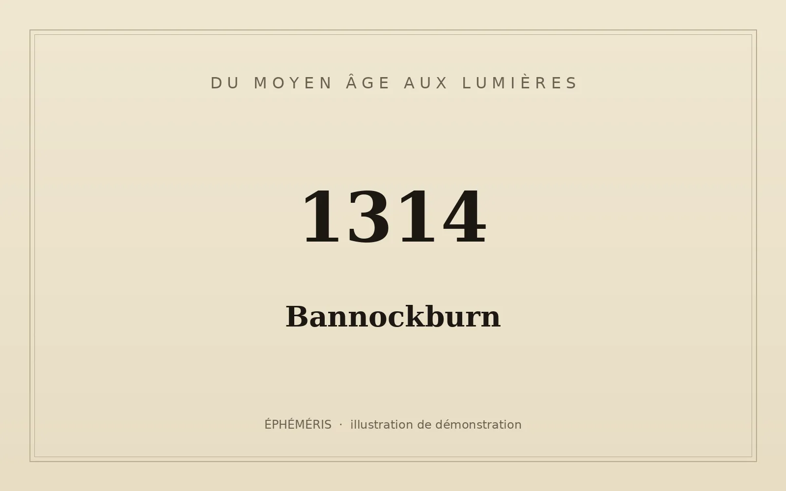 Composition typographique evoquant Bannockburn, 1314.