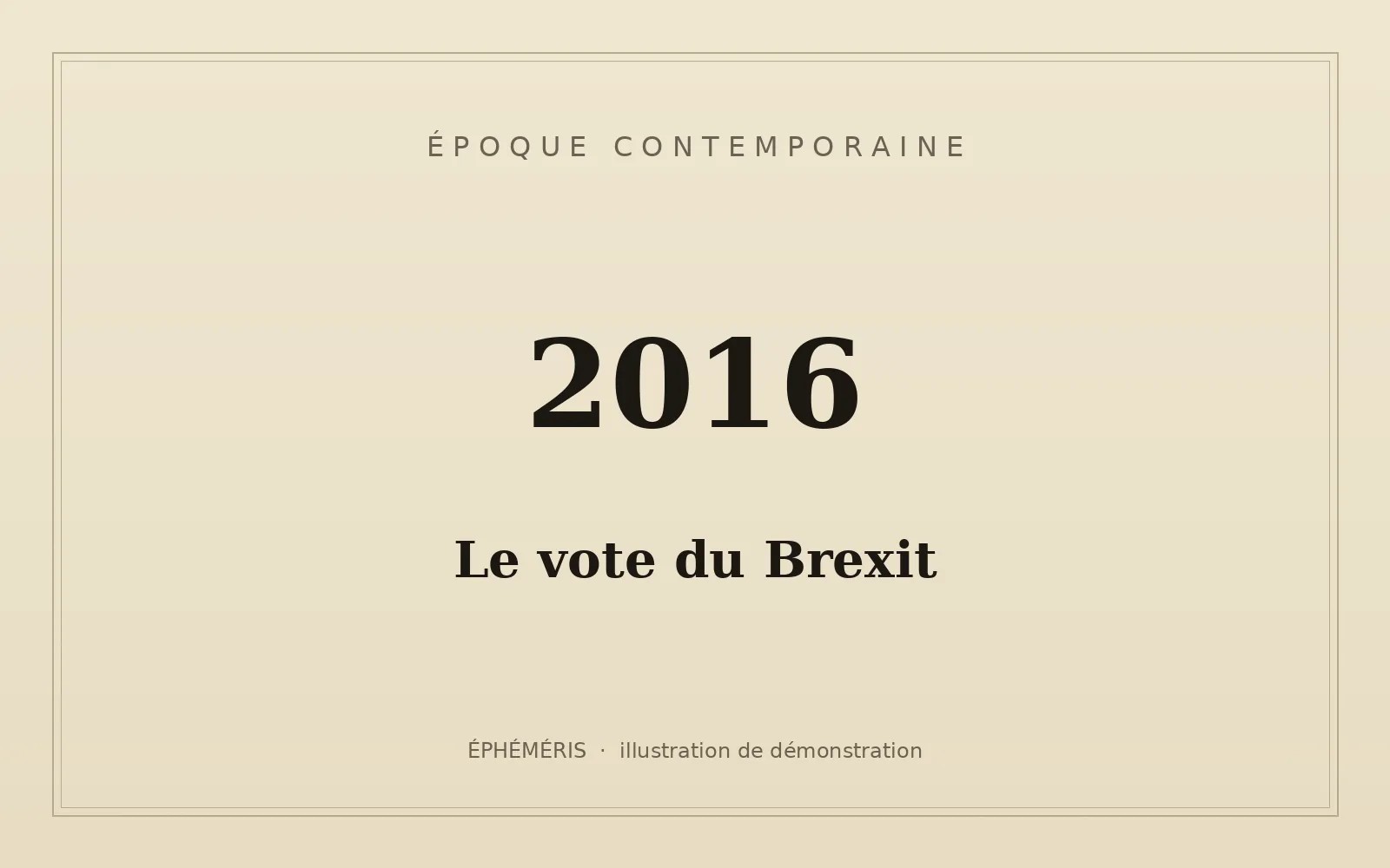Composition typographique evoquant le referendum de 2016.