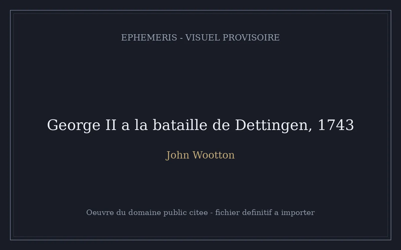 George II a la bataille de Dettingen (1743), John Wootton.