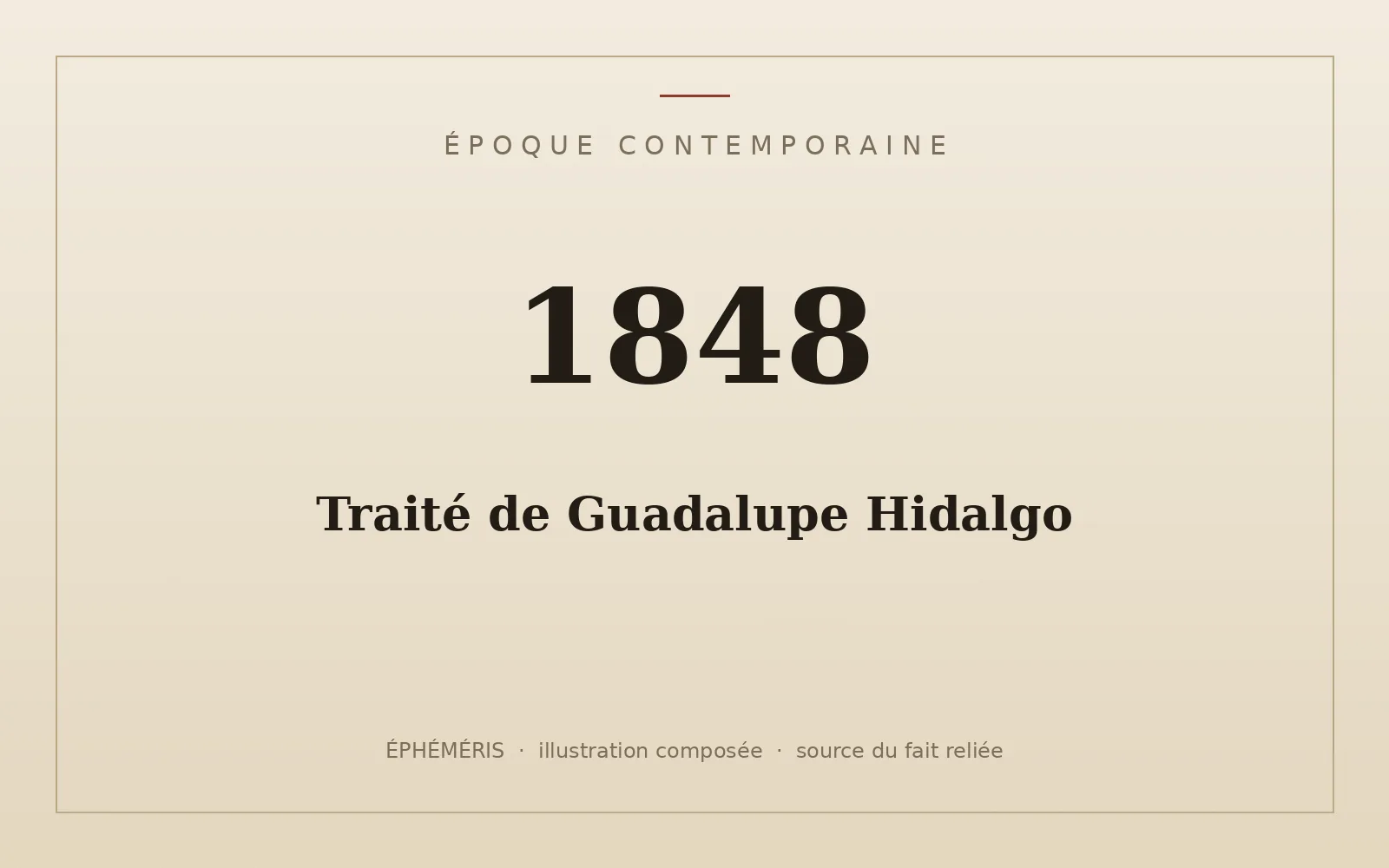 Plaque typographique : Traité de Guadalupe Hidalgo.