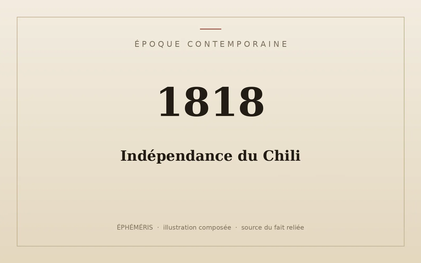 Plaque typographique : Indépendance du Chili.