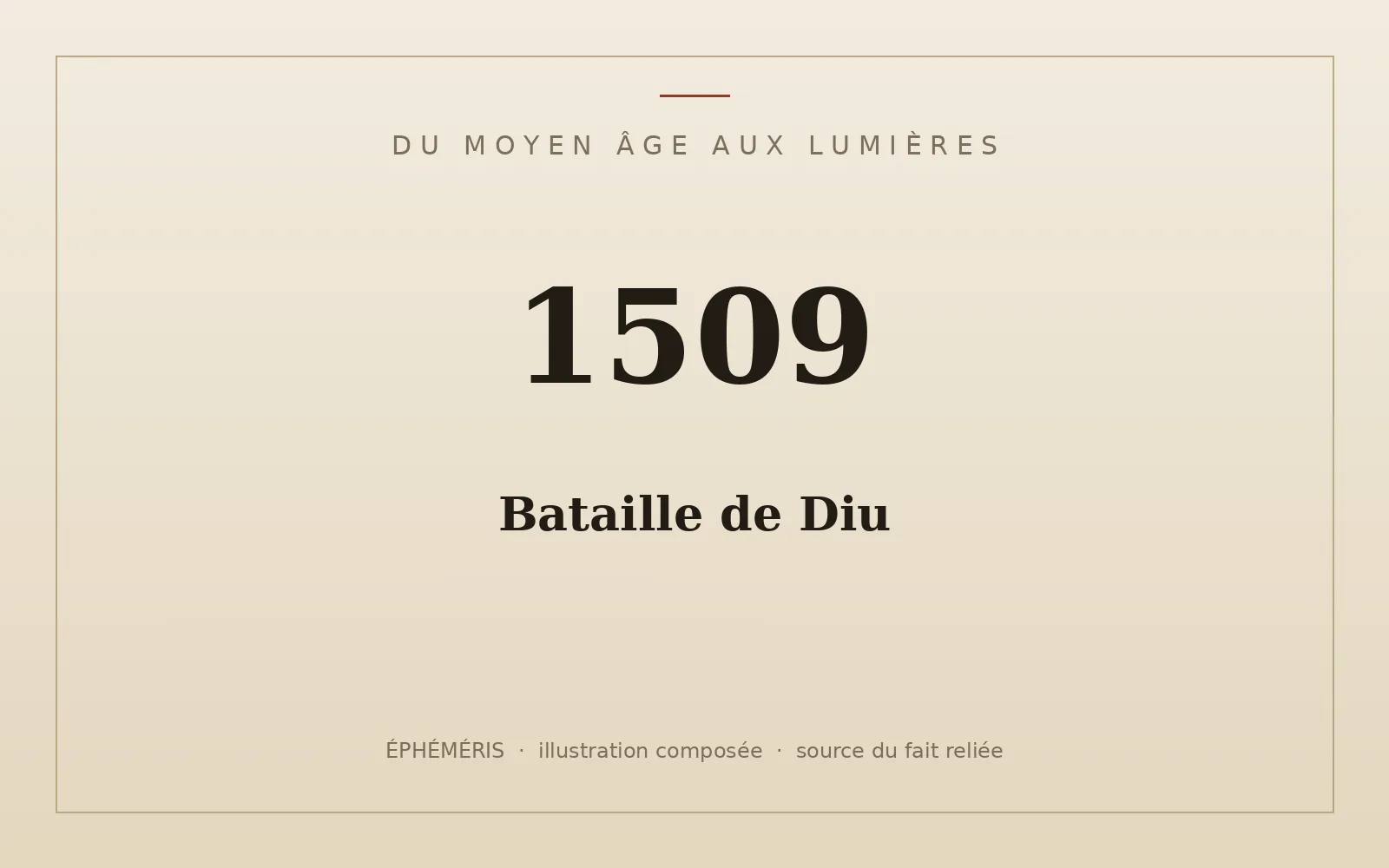 Plaque typographique : Bataille de Diu.