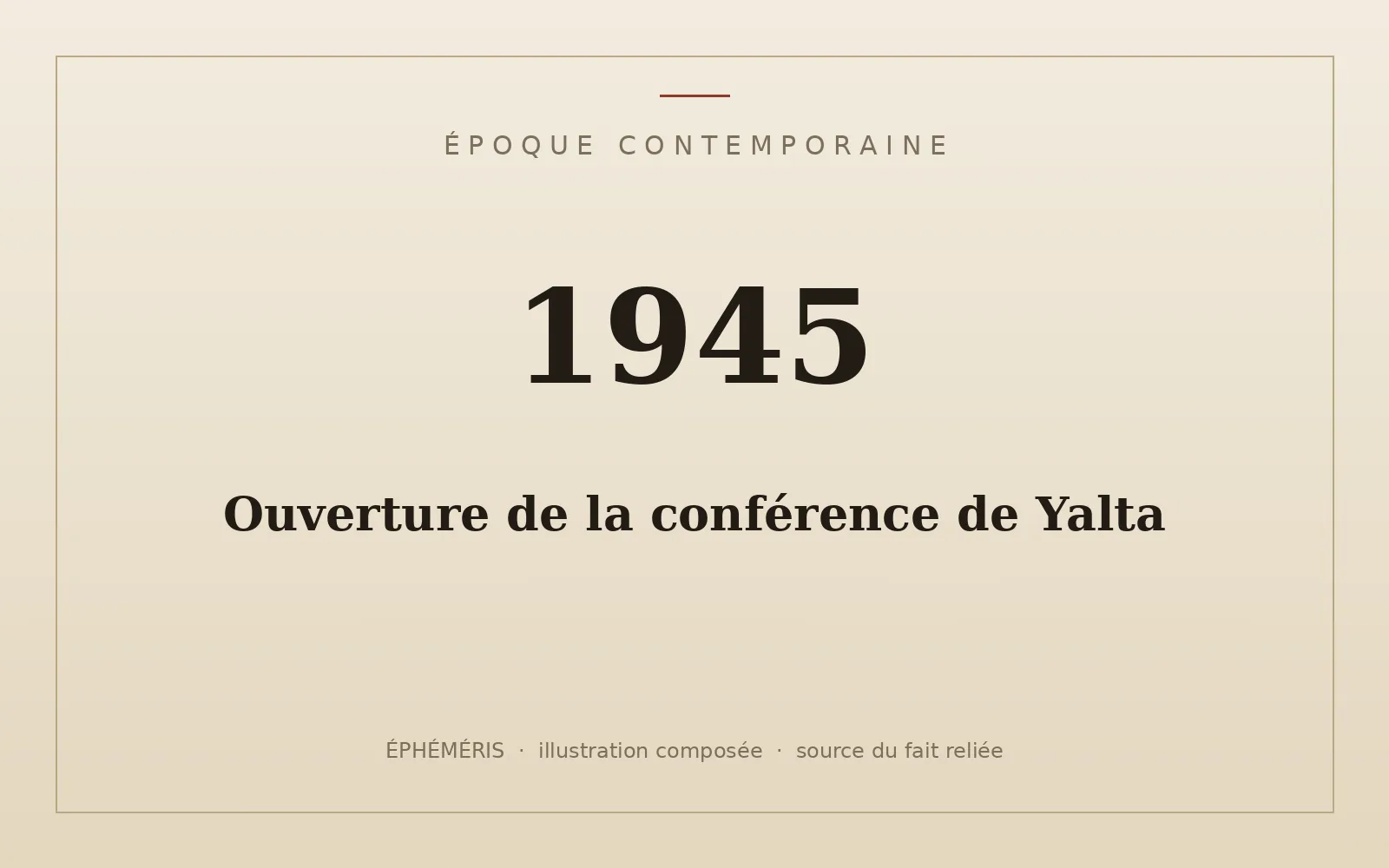 Plaque typographique : Ouverture de la conférence de Yalta.