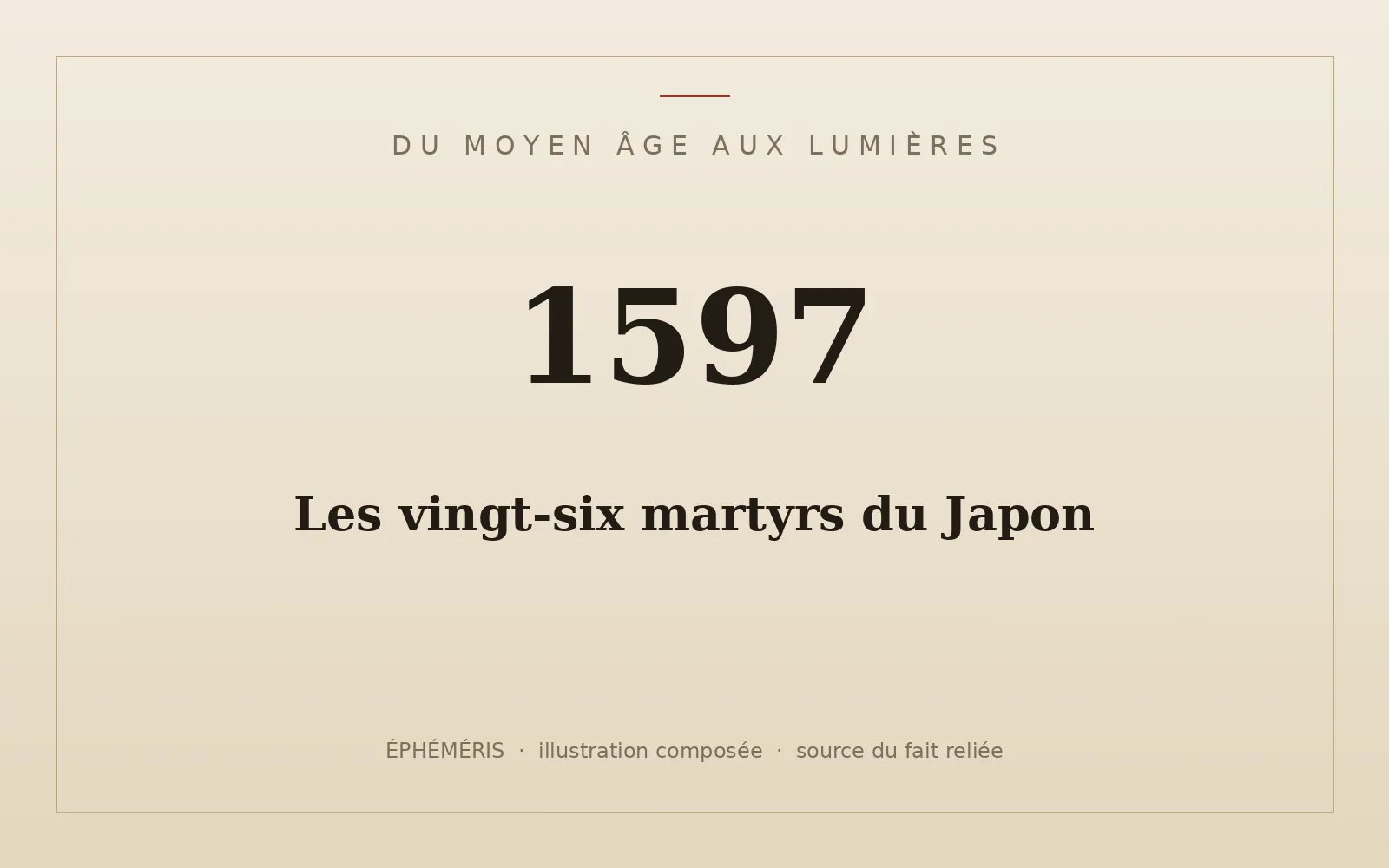 Plaque typographique : Les vingt-six martyrs du Japon.