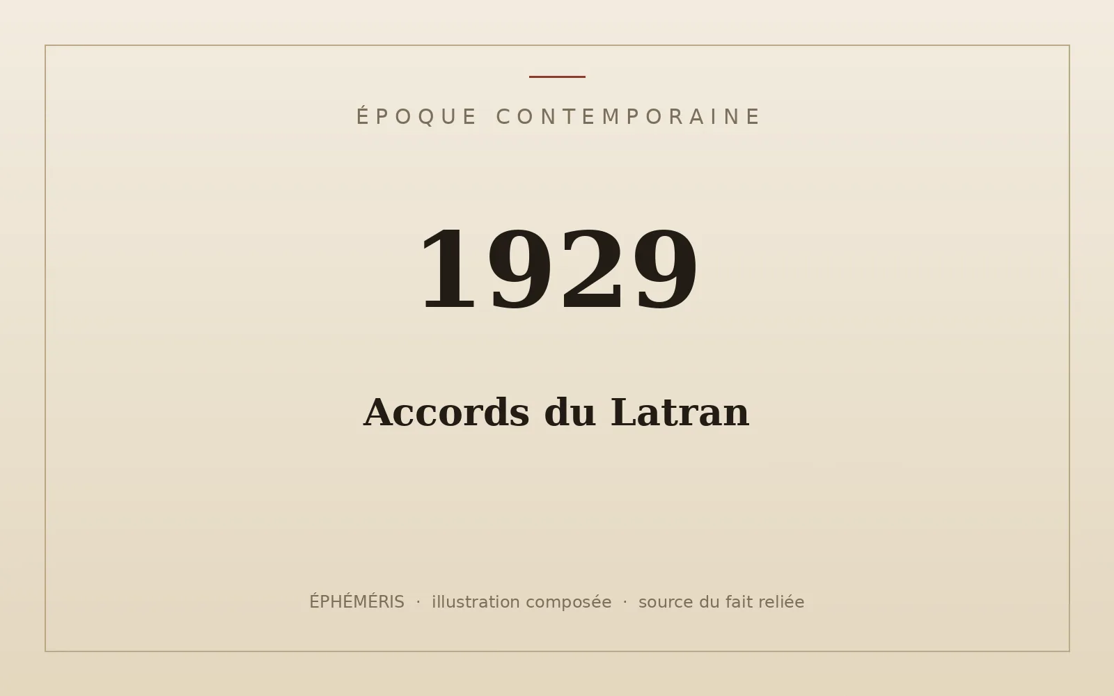 Plaque typographique : Accords du Latran.