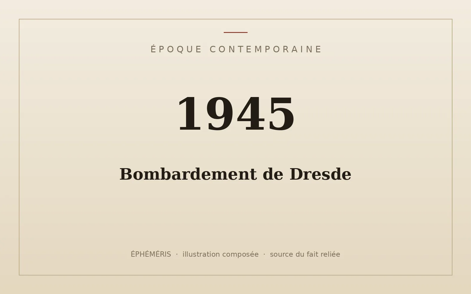 Plaque typographique : Bombardement de Dresde.