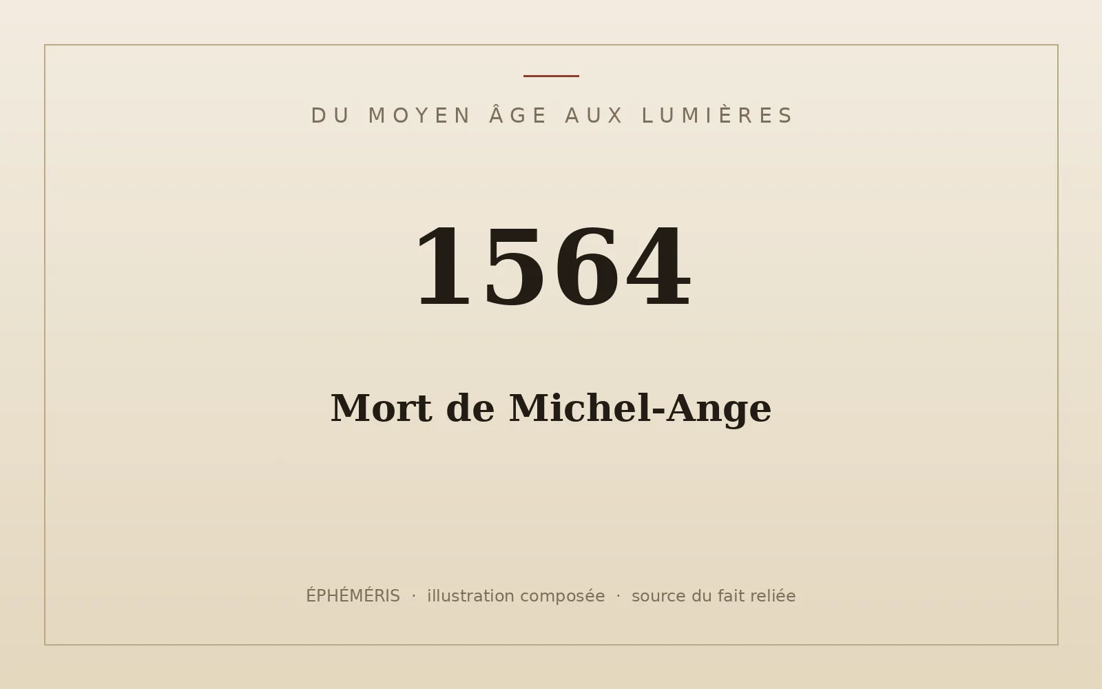 Plaque typographique : Mort de Michel-Ange.
