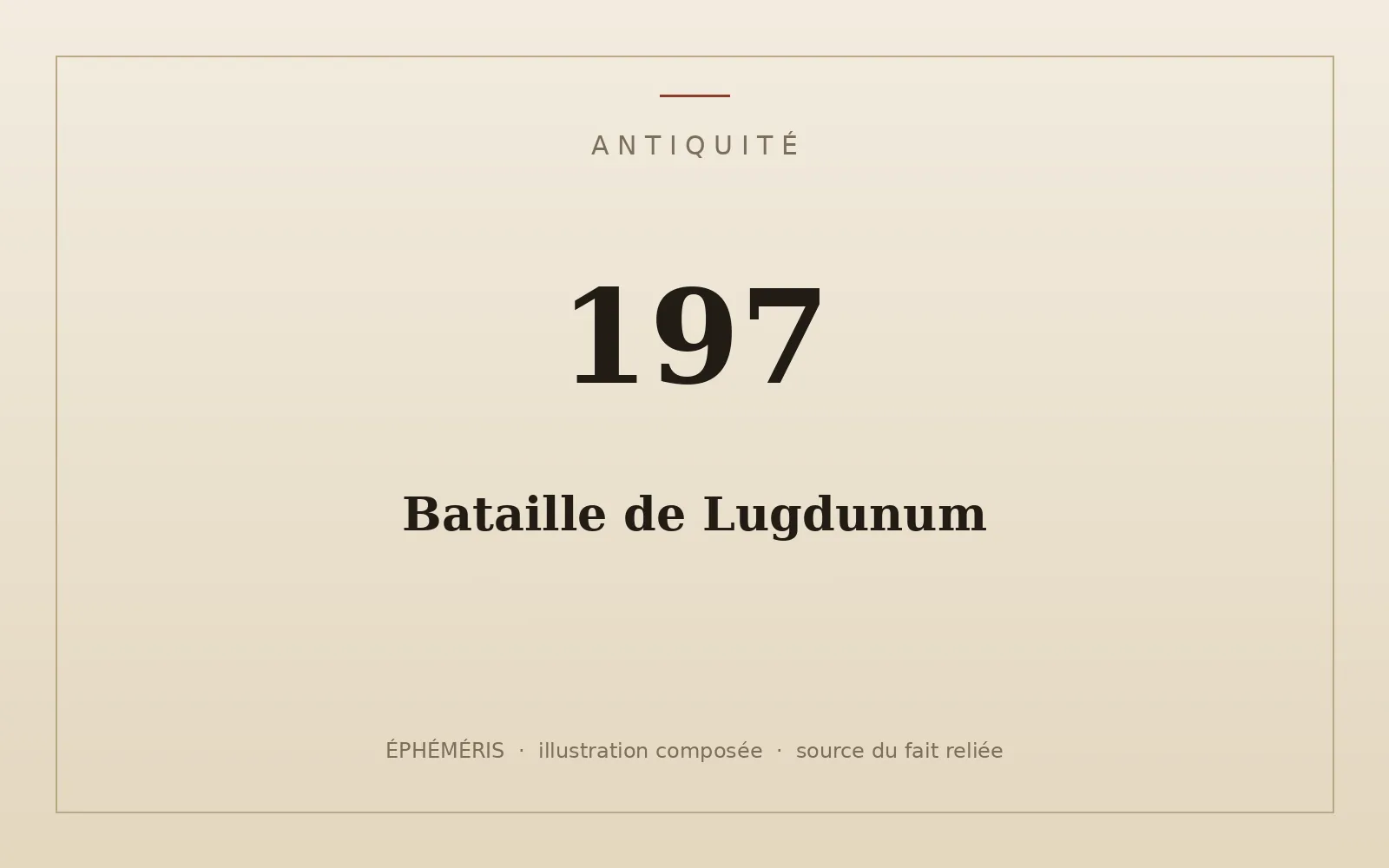 Plaque typographique : Bataille de Lugdunum.