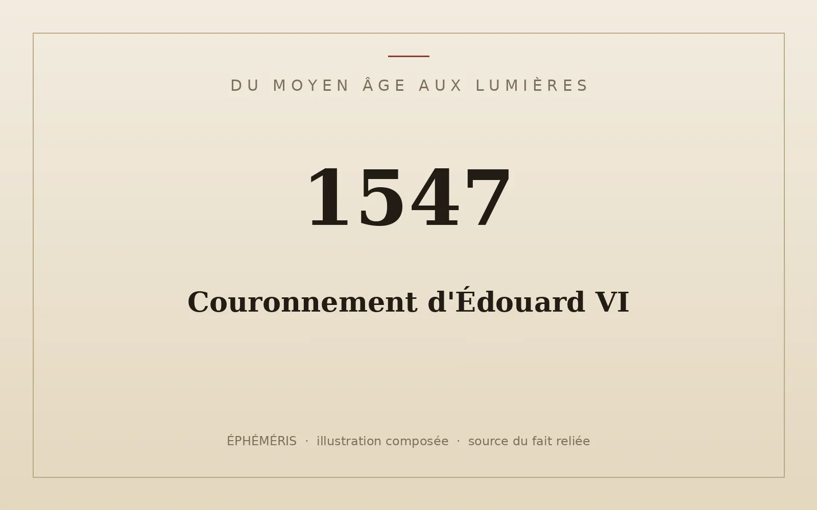 Plaque typographique : Couronnement d'Édouard VI.