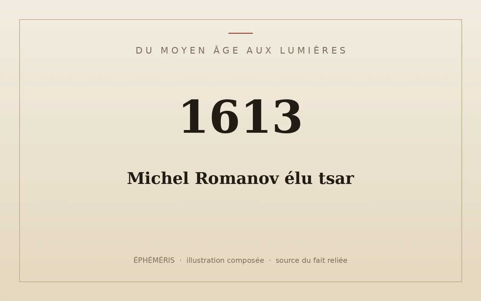 Plaque typographique : Michel Romanov élu tsar.