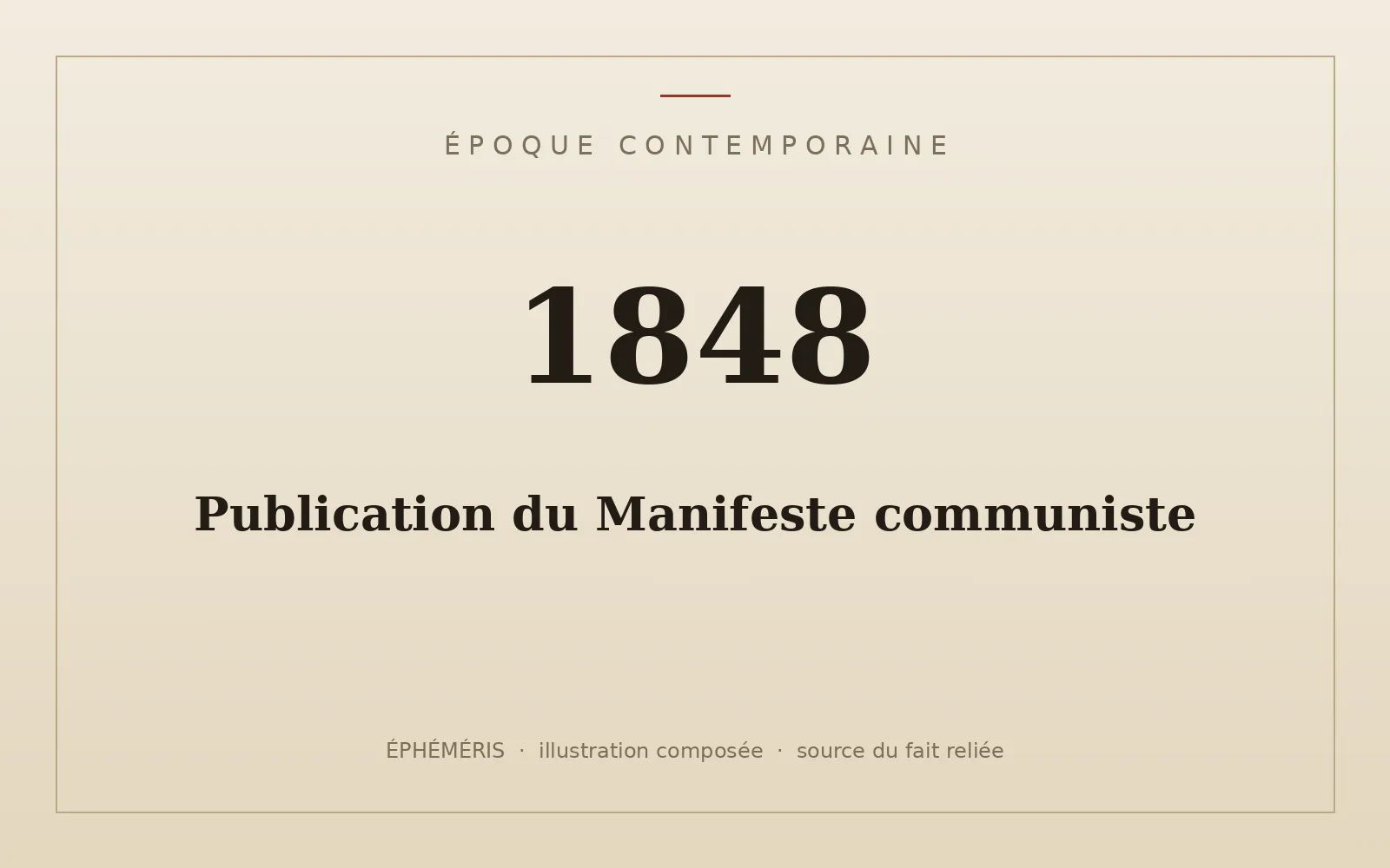 Plaque typographique : Publication du Manifeste communiste.
