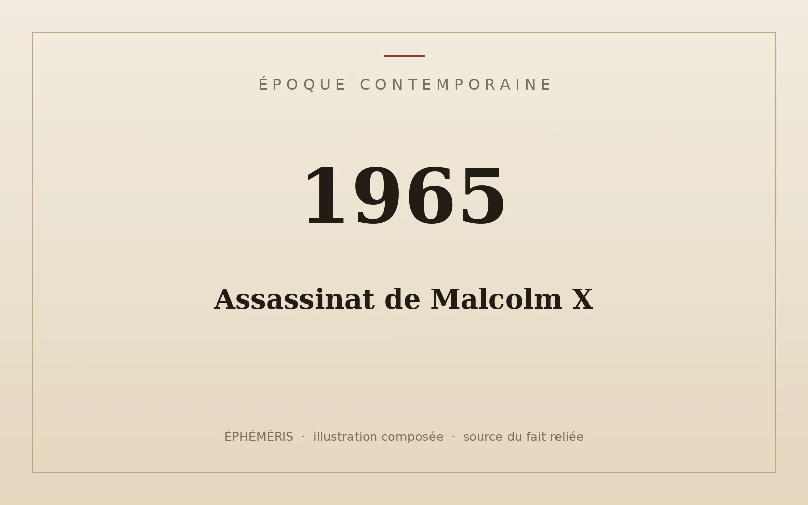Plaque typographique : Assassinat de Malcolm X.