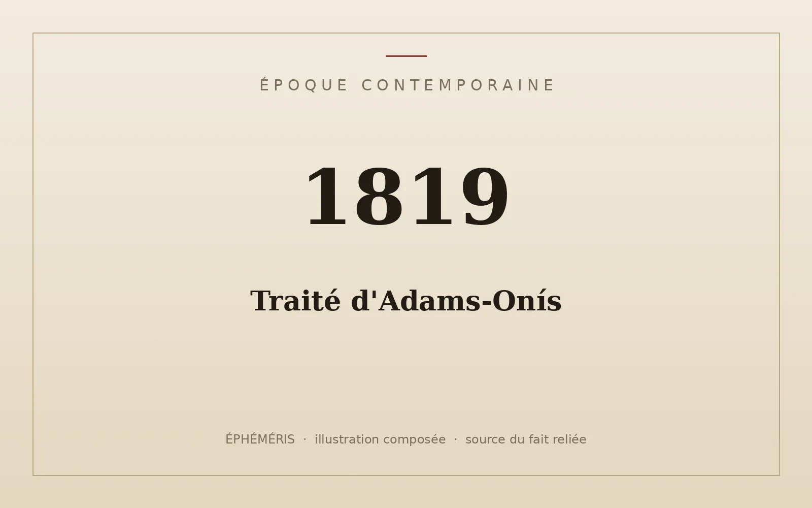 Plaque typographique : Traité d'Adams-Onís.