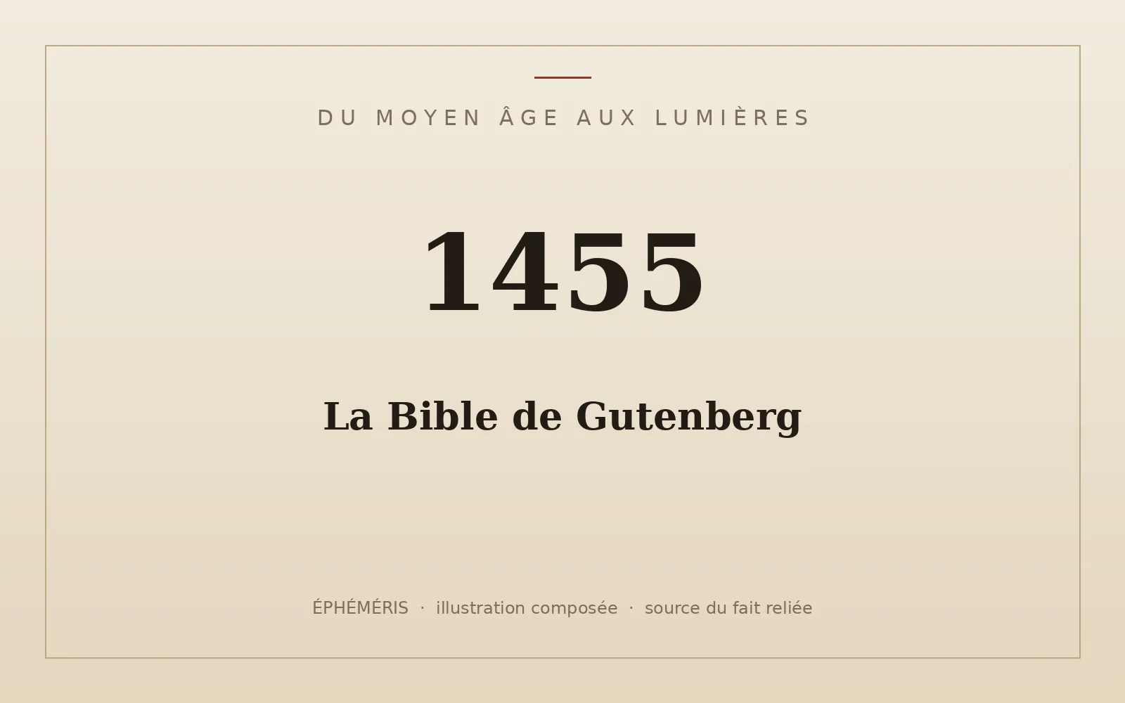 Plaque typographique : La Bible de Gutenberg.