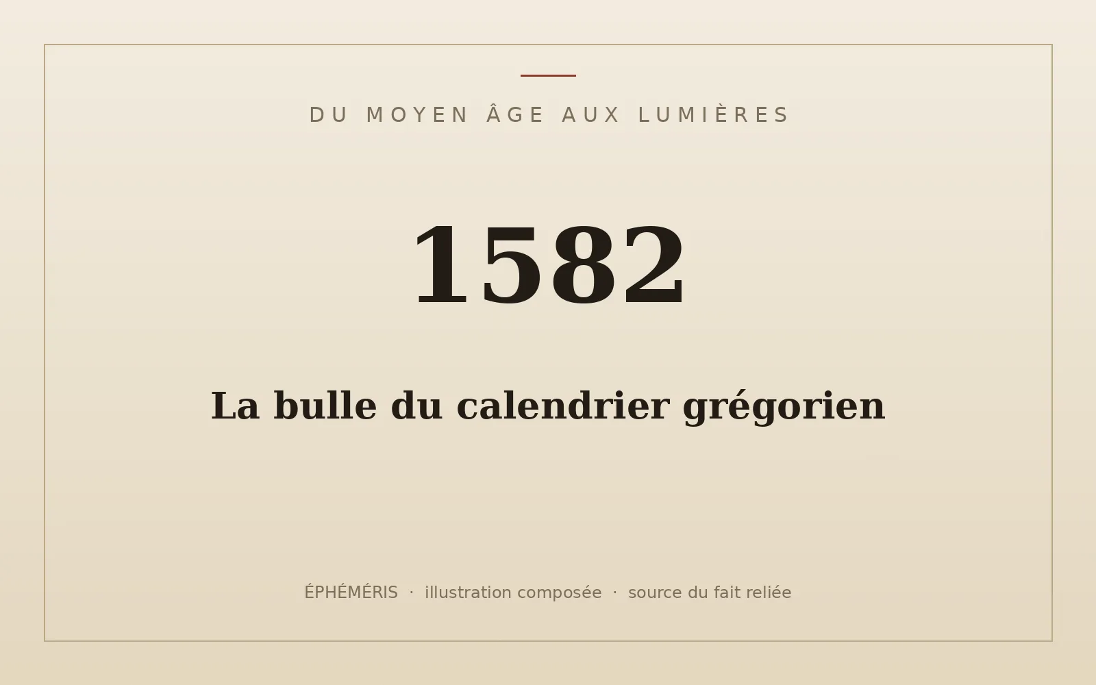 Plaque typographique : La bulle du calendrier grégorien.