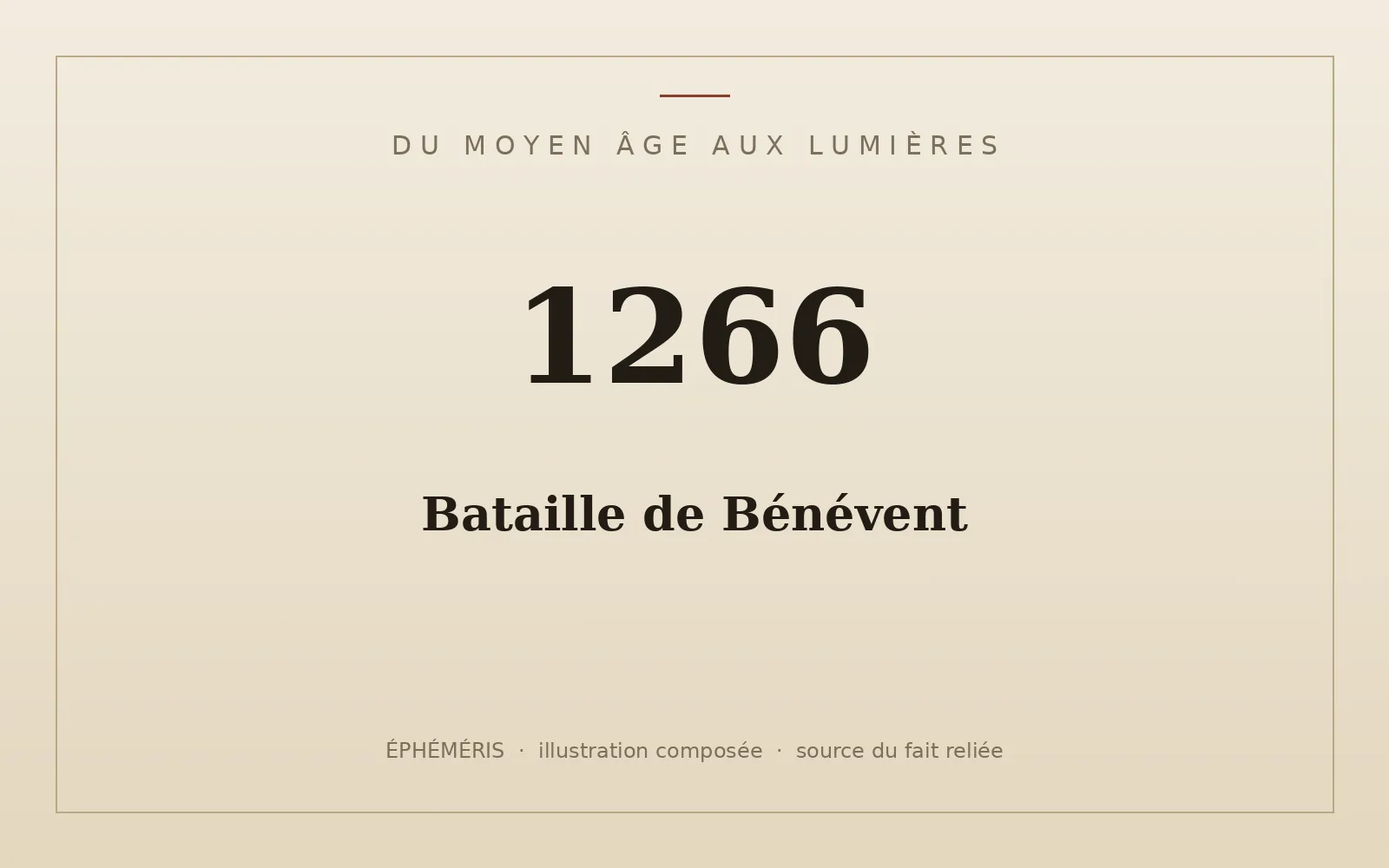 Plaque typographique : Bataille de Bénévent.
