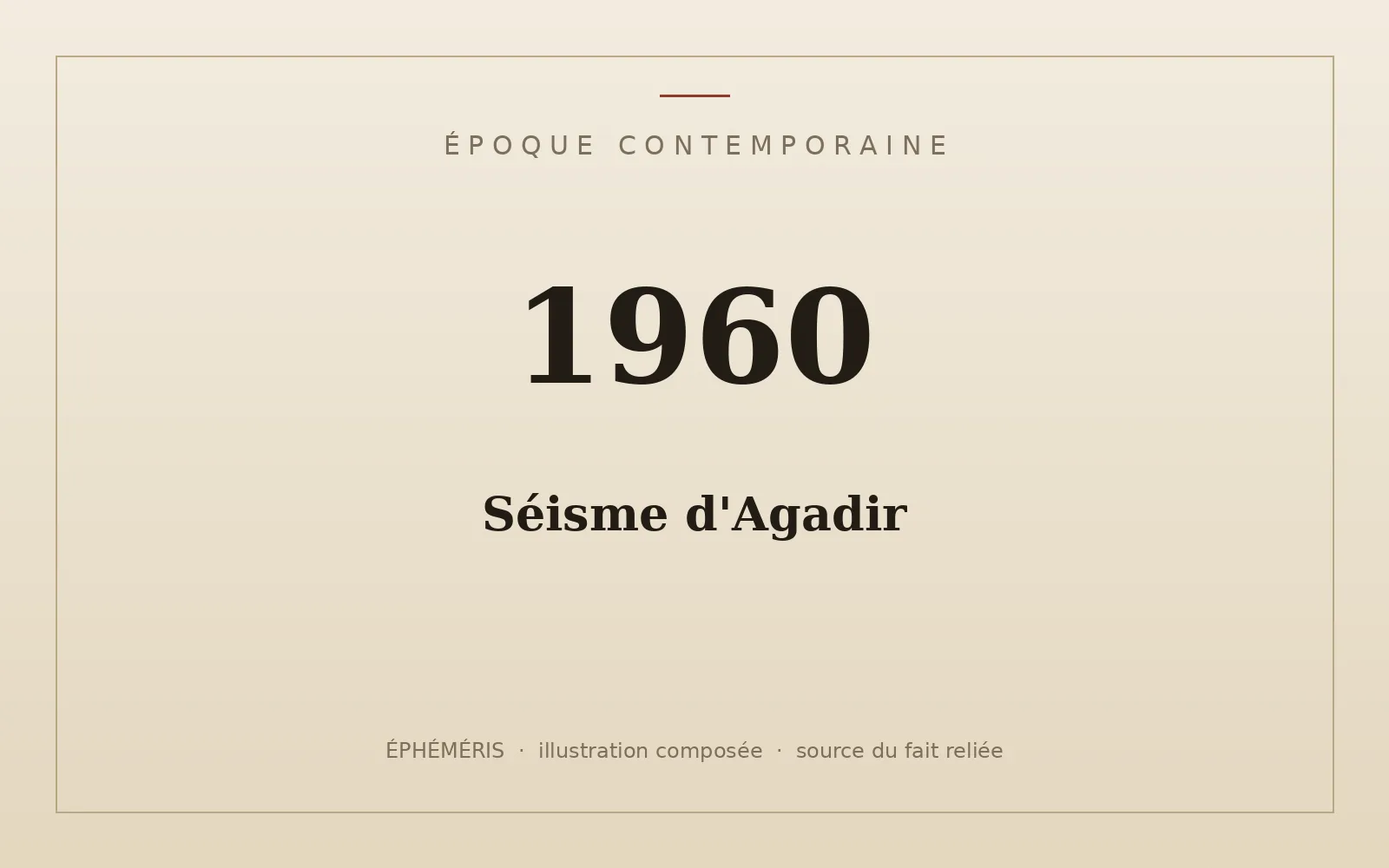 Plaque typographique : Séisme d'Agadir.